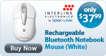SMK-Link Rechargeable Bluetooth Notebook Mouse (White)