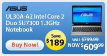 ASUS UL30A-A2 Intel Core 2 Duo SU7300 1.3GHz Notebook