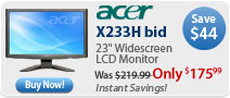 Acer X233H bid 23" Widescreen LCD Monitor