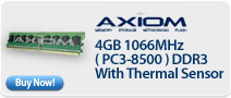 Axiom 4GB 1066MHz ( PC3-8500 ) DDR3 With Thermal Sensor