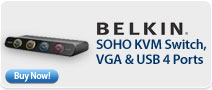 Belkin SOHO KVM Switch, VGA &amp; USB 4 Ports