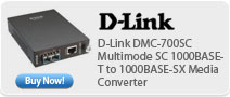 D-Link &nbsp;DMC-700SC Multimode SC 1000BASE-T to 1000BASE-SX Media Converter