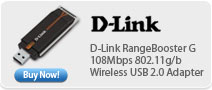 D-Link &nbsp;RangeBooster G 108Mbps 802.11g/b Wireless USB 2.0 Adapter
