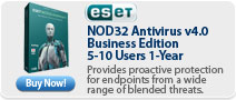 NOD32 Antivirus v4.0 Business Edition 5-10 Users 1-Year