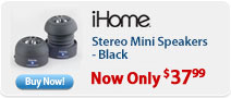 iHome Stereo Mini Speakers - Black