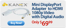 Kanex Mini DisplayPort Adapter to HDMI 1080p Video with Digital Audio