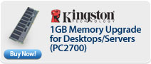 Kingston 1GB Memory Upgrade for Desktops/Servers (PC2700)