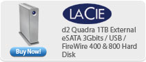 d2 Quadra 1TB External eSATA 3Gbits / USB / FireWire 400 &amp; 800 Hard Disk