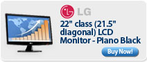 LG Electronics 22" class (21.5" diagonal) LCD Monitor - Piano Black