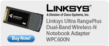 Linksys &nbsp;Ultra RangePlus Dual-Band Wireless-N Notebook Adapter WPC600N