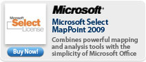 Microsoft Select &nbsp;MapPoint 2009