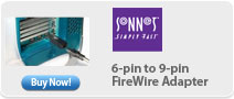 6-pin to 9-pin FireWire Adapter