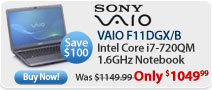 Sony VAIO F11DGX/B Intel Core i7-720QM 1.6GHz Notebook
