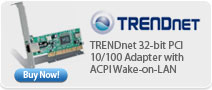 TRENDnet &nbsp;32-bit PCI 10/100 Adapter with ACPI Wake-on-LAN