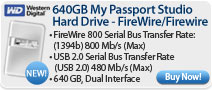 640GB My Passport Studio Hard Drive - FireWire/Firewire