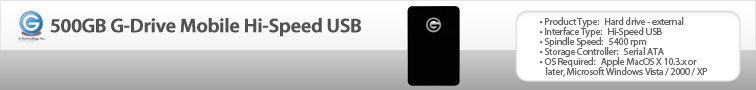 G-Technology 500GB G-Drive Mobile Hi-Speed USB