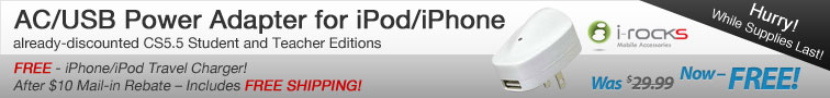 I Rocks Technology AC / USB Power Adapter for iPod/iPhone