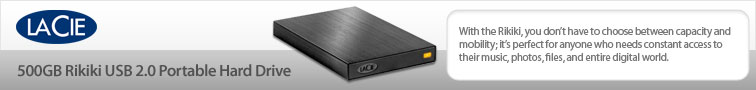 Lacie 500GB Rikiki USB 2.0 Portable Hard Drive