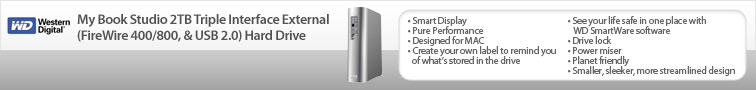 Western Digital My Book Studio 2TB Triple Interface External (FireWire 400/800, &amp; USB 2.0) Hard Drive