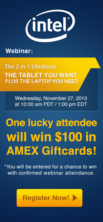 PCM WEBINAR: The 2 in 1 Ultrabook - the tablet you want, plus the laptop you need