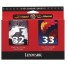 Lexmark Twin-Pack #32/#33 Black and Color Print Cartridges