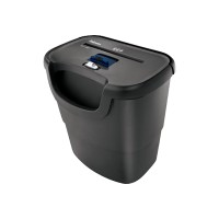 Fellowes P-40 Strip Cut Paper Shredder 8-sheet Black with waste basket