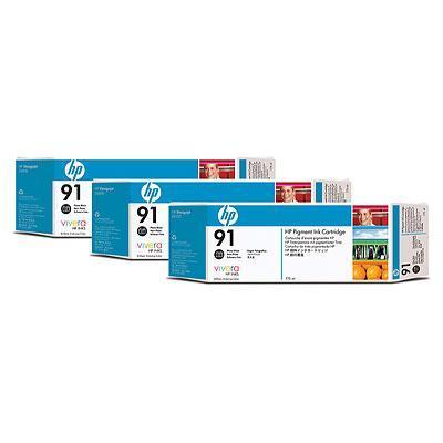 Buy Hp 91 3-Pack 775-Ml Photo Black Ink Cartridges by HP