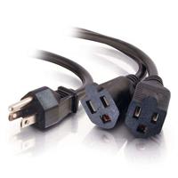 Cables To Go 1-To-2 Power Cord Splitter - power splitter - 1.2 ft