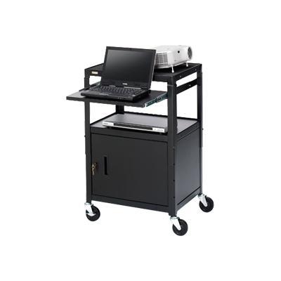 Basics Adjustable Projector Cart with Cabinet CA2642NS-M4 - Cart for projector / notebook - steel - black powder - screen size: up to 20