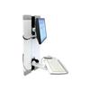 Ergotron StyleView Vertical Lift, Patient Room - Mounting kit ( wall mount, keyboard shelf, wrist rest, mouse pouch, panel vertical lift ) for flat panel / keyboard / mouse - steel - white - screen size: 24" - mounting interface: 100 x 100 mm, 75 x 75 mm 60-594-216