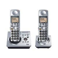 Panasonic KX TG1032S - Cordless phone w/ call waiting caller ID & answering system - DECT - silver + 1 additional handset(s)