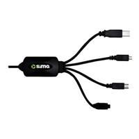 Sima USB Multi Cable SUO-100 - USB cable - 4 pin USB Type B, mini-USB Type B, 4 pin mini-USB Type B, 8 pin mini-USB (M) - 4 pin USB Type A (M) - 5 ft