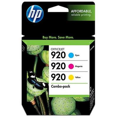 Hp 920 Combo-Pack Cyan/Magenta/Yellow Officejet Ink Car - Cn066fn#140
