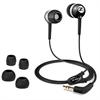 Sennheiser Electronic Noise-isolating ear-canal phone with bass driven sound, asymetrical cable and carrying pouch.