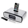 iHome Silver Dual Alarm Clock Radio for iPod/iPhone with Remote