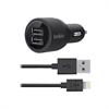 Belkin Dual Car Charger with Lightning to USB Cable (10 Watt/2.1 Amp Per Port)