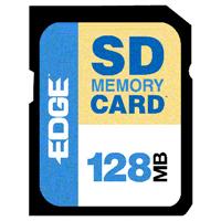 EDGE 128MB Secure Digital (SD) card.